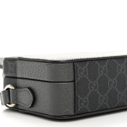 Gucci GG Supreme Monogram Textured Dollar Calfskin Mini New Basket Shoulder Bag Black Grey 8 of 9