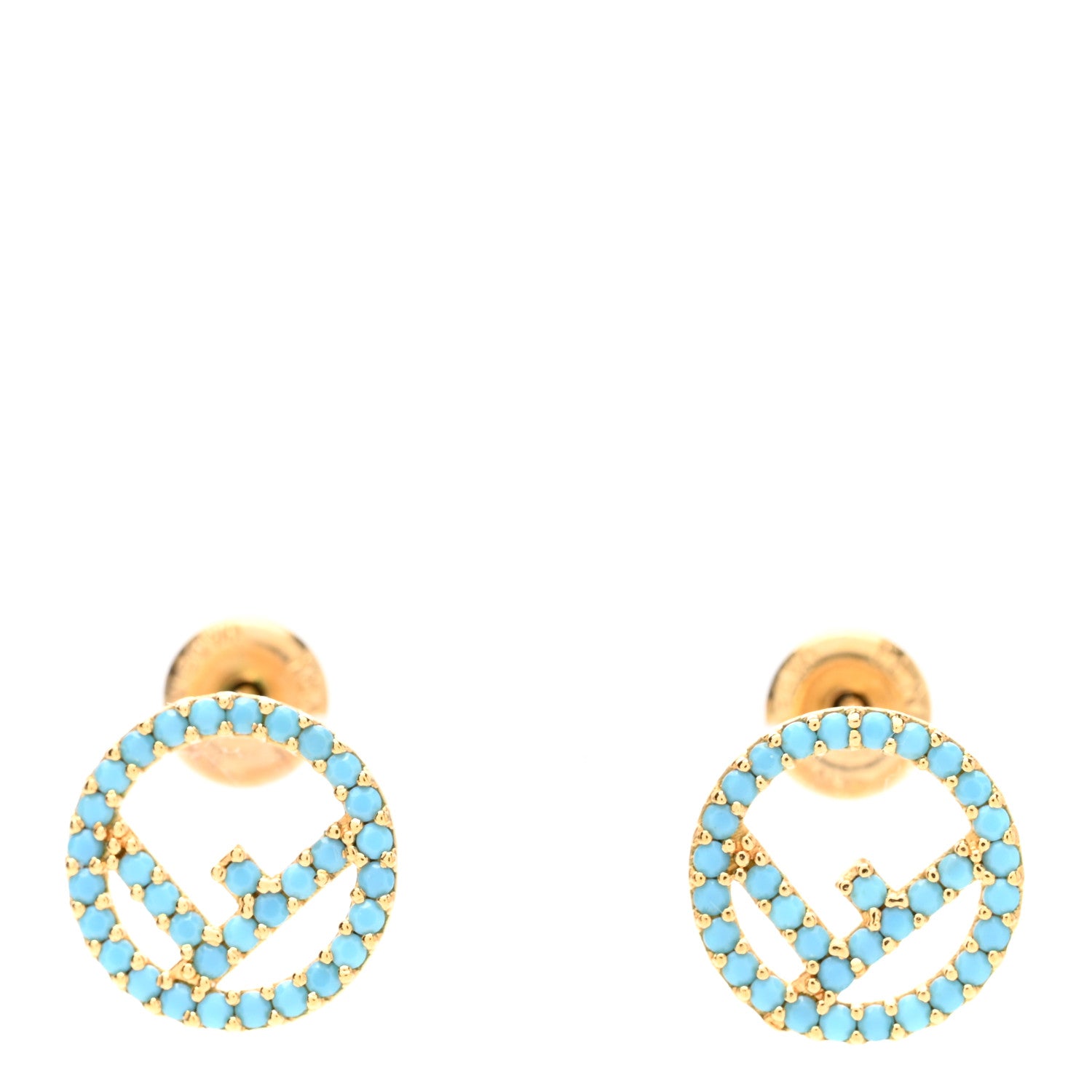 Fendi Metal Beaded F is Fendi Earrings Turquoise 1 of 5