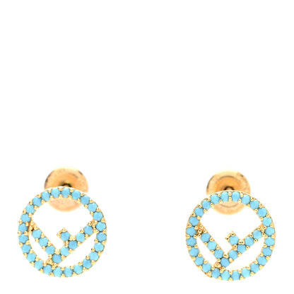 Fendi Metal Beaded F is Fendi Earrings Turquoise 1 of 5