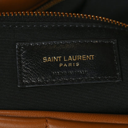 Saint Laurent Lambskin Quilted Medium Loulou Puffer Monogram Chain Satchel Miel Dark 6 of 9