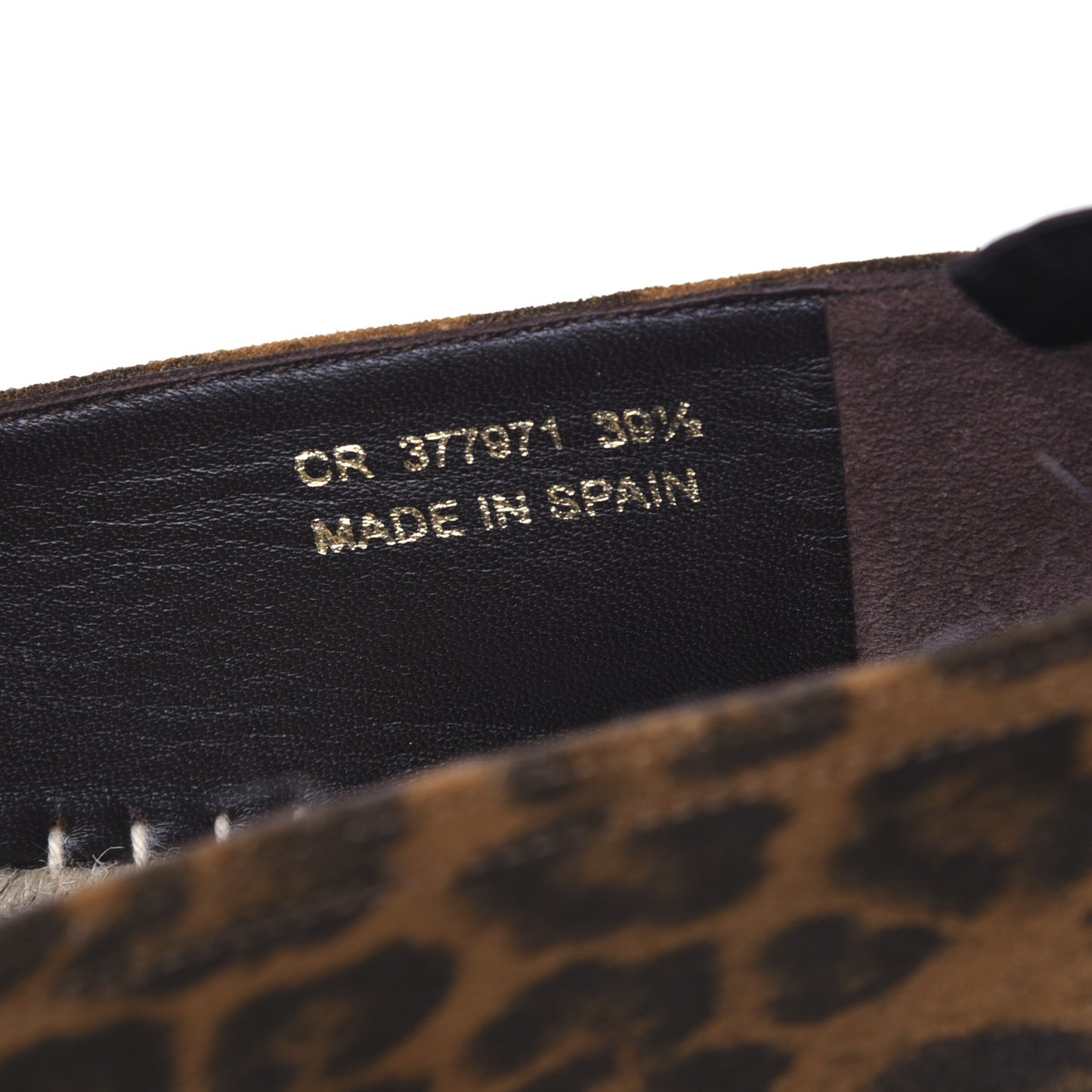 Suede Leopard Print Espadrilles 39.5