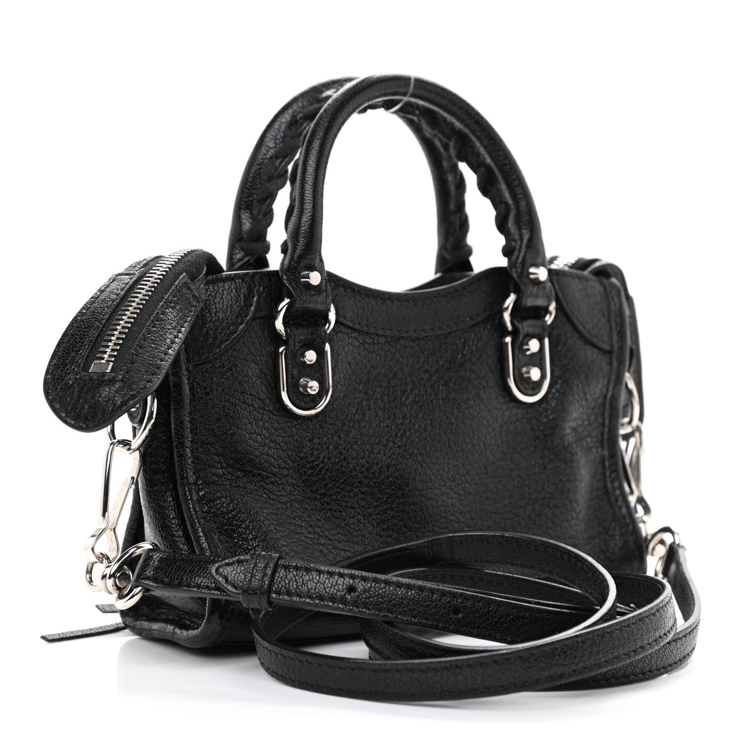 Balenciaga Agneau Classic Silver Hardware Nano City Black 3 of 9