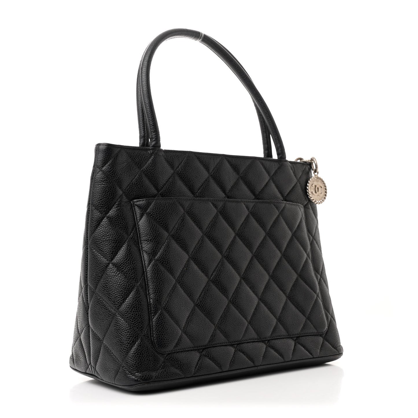 Caviar Quilted Medallion Tote Black