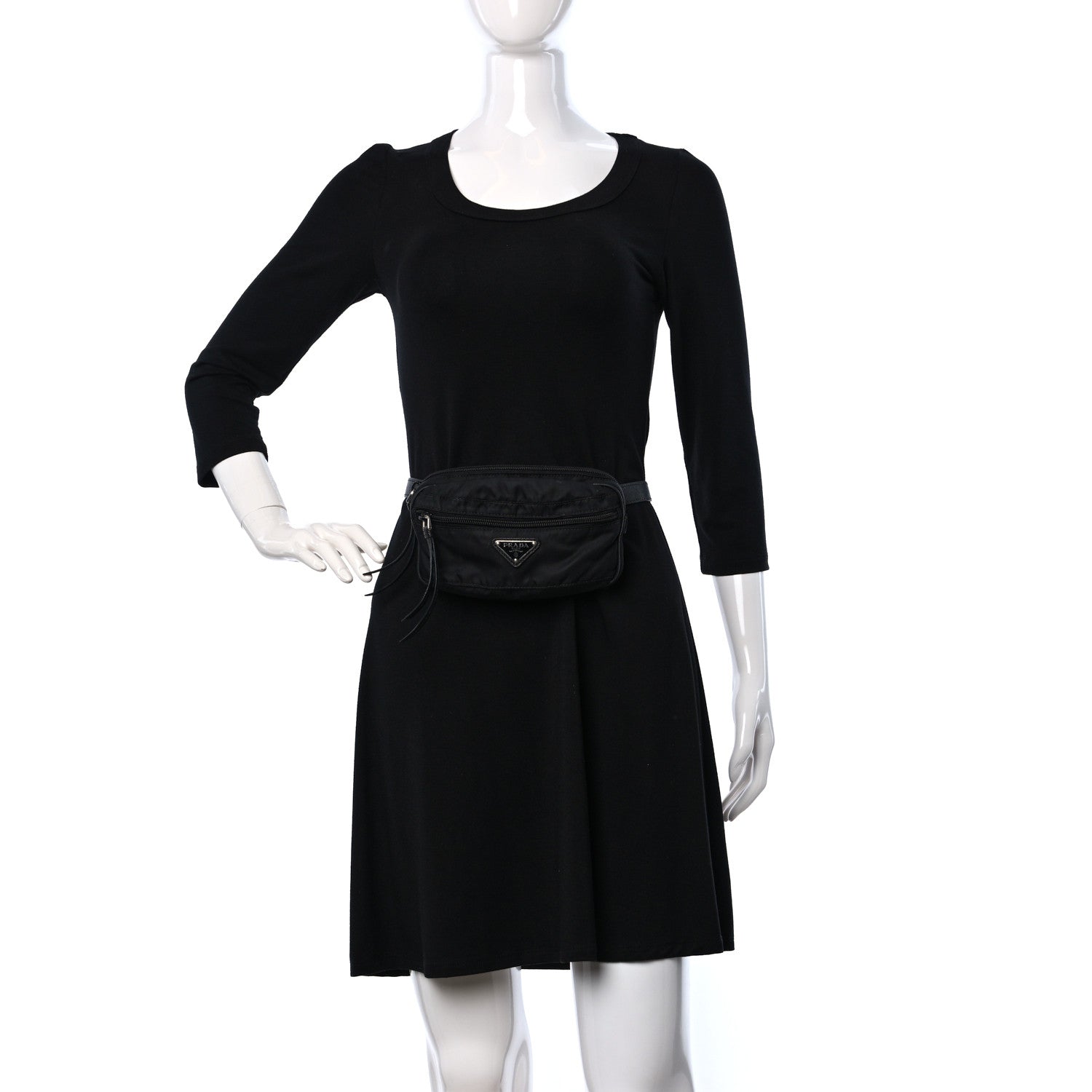 Prada Tessuto Nylon Saffiano Belt Bag Black 2 of 13