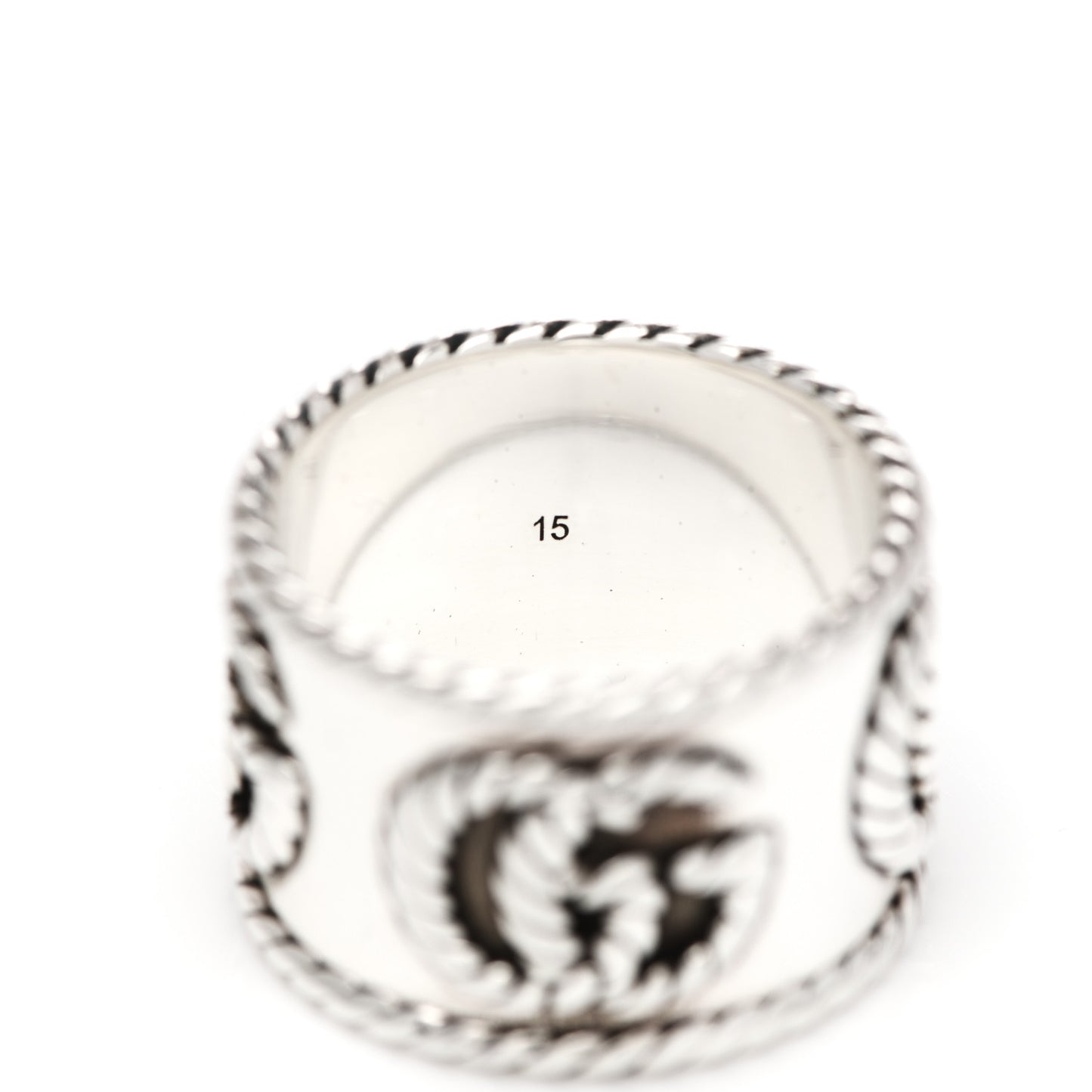 Sterling Silver Wide GG Marmont Ring 54 7