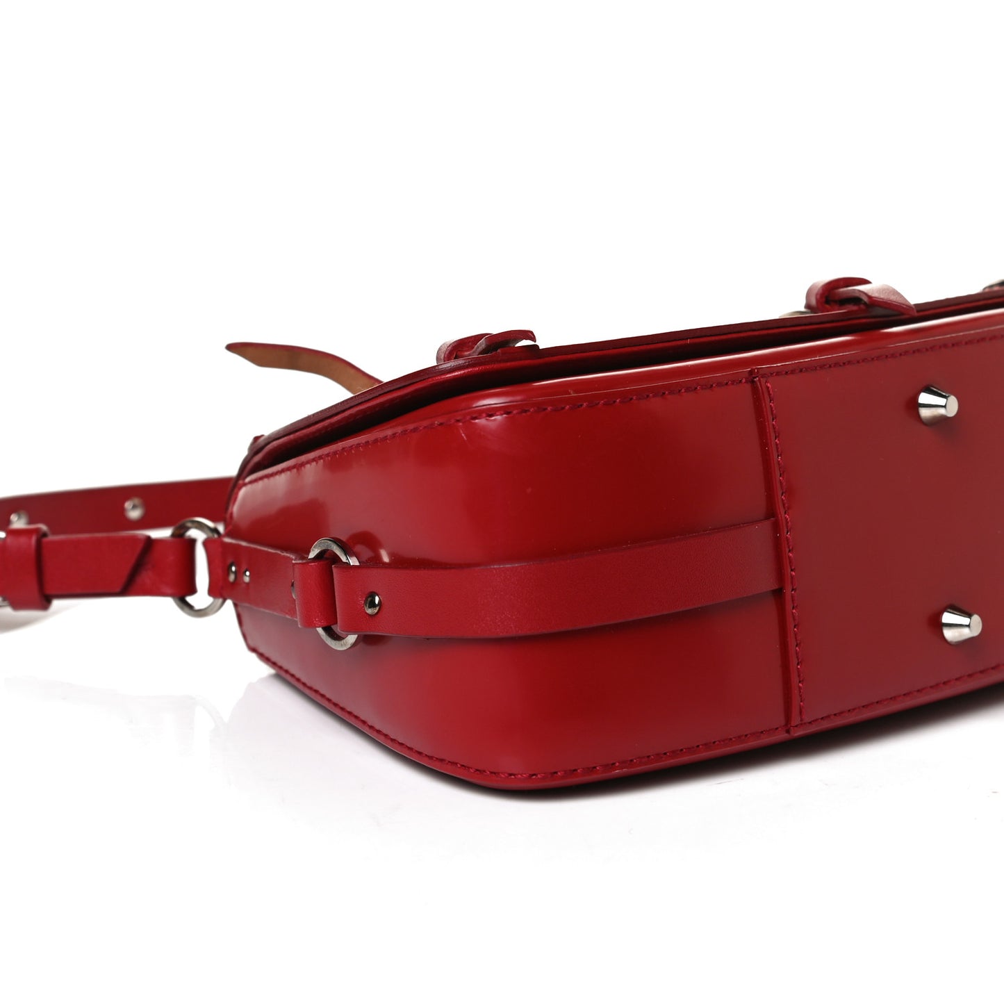 Glazed Calfskin Bondage Clutch Rouge