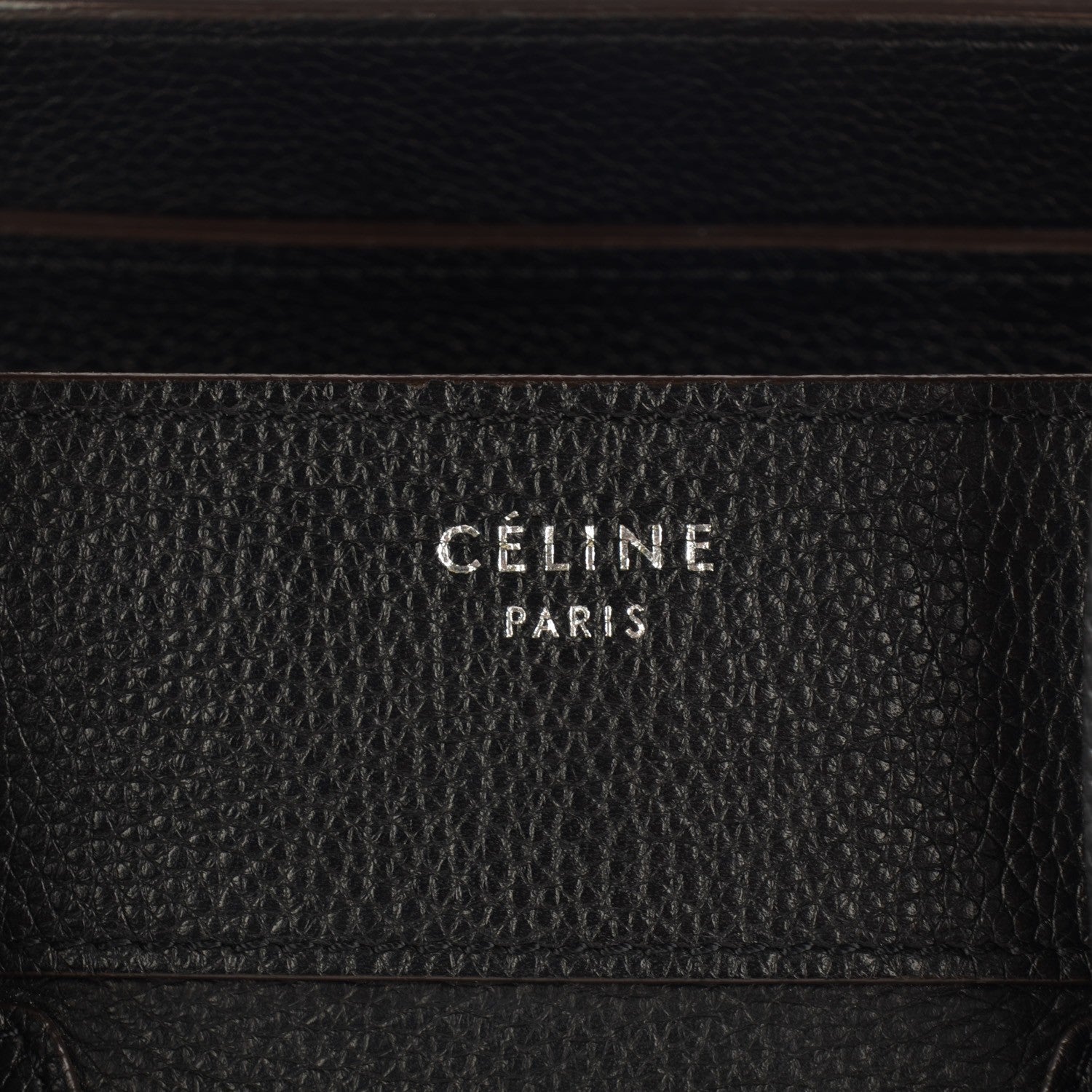 Celine Drummed Calfskin Mini Luggage Black 9 of 9