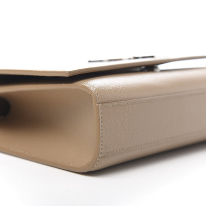 Saint Laurent Grain De Poudre Medium Monogram Kate Satchel Dark Beige 8 of 10