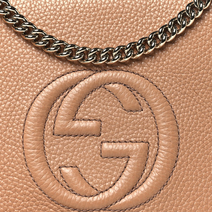 Gucci Pebbled Calfskin Medium Soho Flap Crossbody Camelia 8 of 10
