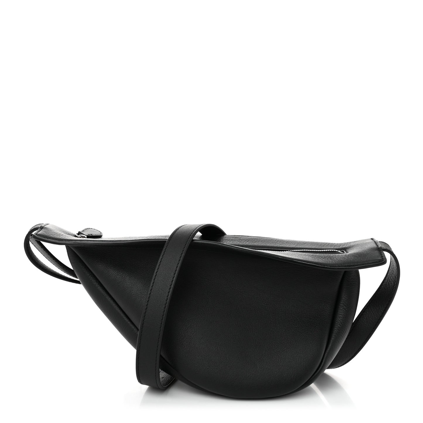Grained Calfskin Small Slouchy Banana Bag Black