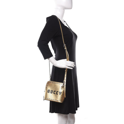 Gucci X SEGA Calfskin GUCCY Stars Mini Dome Shoulder Bag Gold 2 of 16