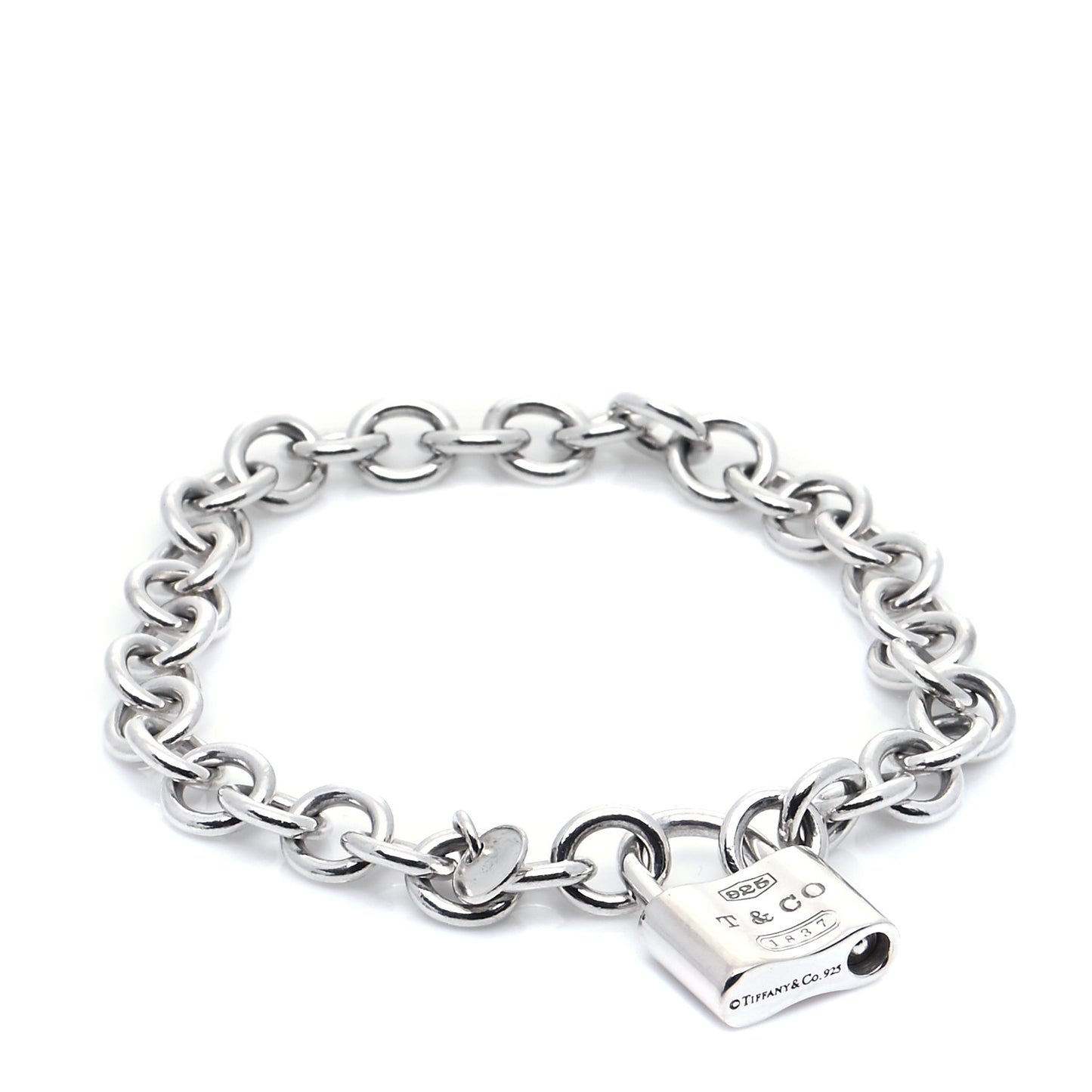 Sterling Silver 1837 Lock Charm Bracelet