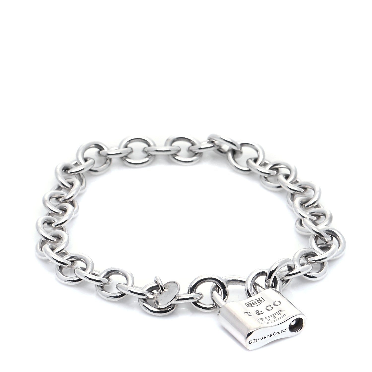 Tiffany Sterling Silver 1837 Lock Charm Bracelet 1 of 4