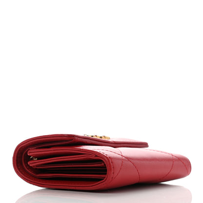Chanel Goatskin Quilted Chanel 19 Small Flap Wallet Red 4 of 11