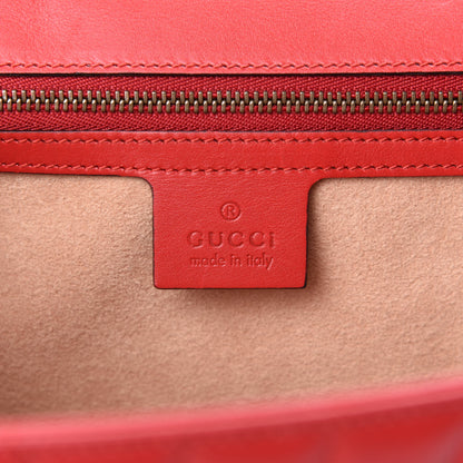 Gucci Calfskin Bamboo Trapuntata Queen Margaret Top Handle Bag Mystic White Hibiscus Red 8 of 10