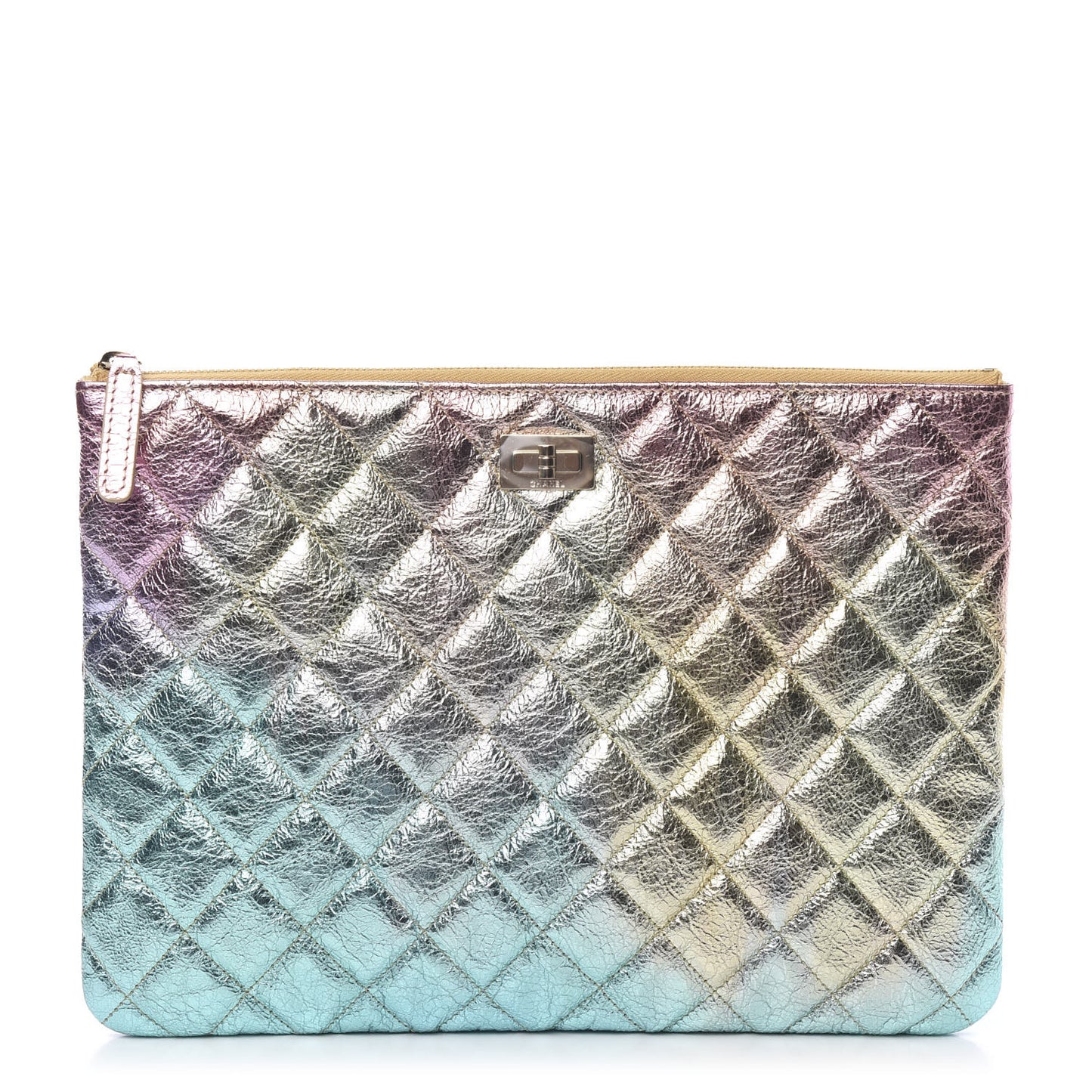Metallic Goatskin Quilted Medium 2.55 Reissue Cosmetic Case Multicolor