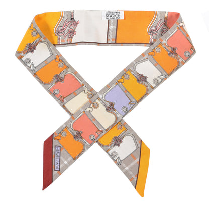 Hermes Silk Camails Twilly Scarf Acajou Mauve Bouton D'Or 1 of 4