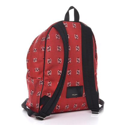 Saint Laurent Canvas Bandana Print Hunting Backpack Red 3 of 12