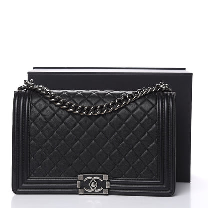 Chanel Grained Calfskin Quilted New Medium Boy Flap Black 14 of 14