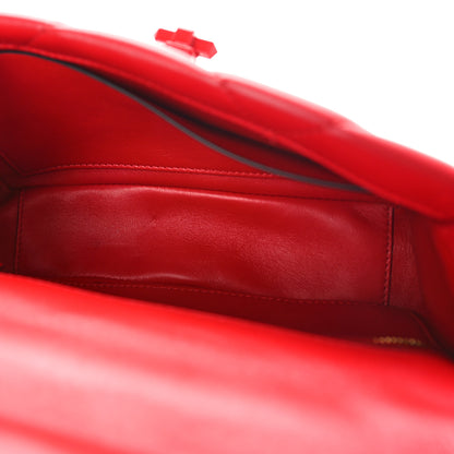 Valentino Garavani Nappa Enamel Monochrome Medium Roman Stud Shoulder Bag Rouge Pur 5 of 8