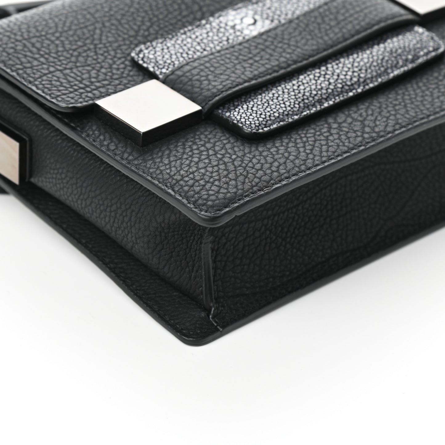 Taurillon Stingray Mini Madame Crossbody Black