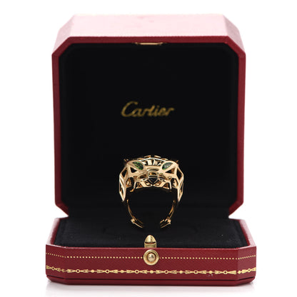 Cartier 18K Yellow Gold Tsavorite Onyx Panthère De Ring 63 10.25 5 of 5