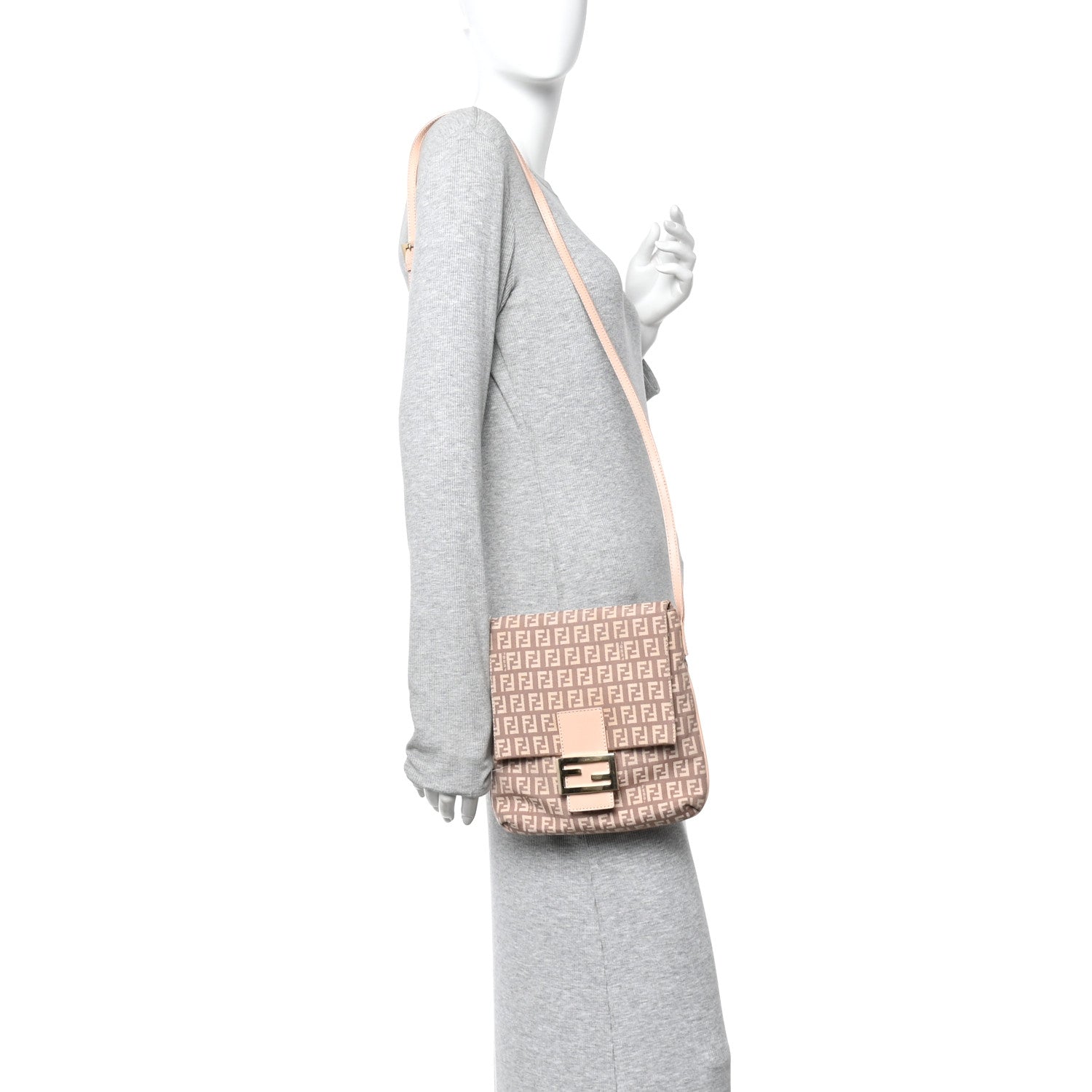 Fendi Zucchino Vitello Tube Messenger Bag Cipria Teint Cipria 2 of 10
