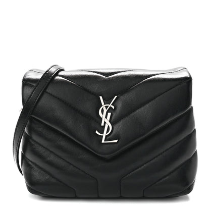 Saint Laurent Calfskin Y Quilted Monogram Toy Loulou Crossbody Bag Black 1 of 11