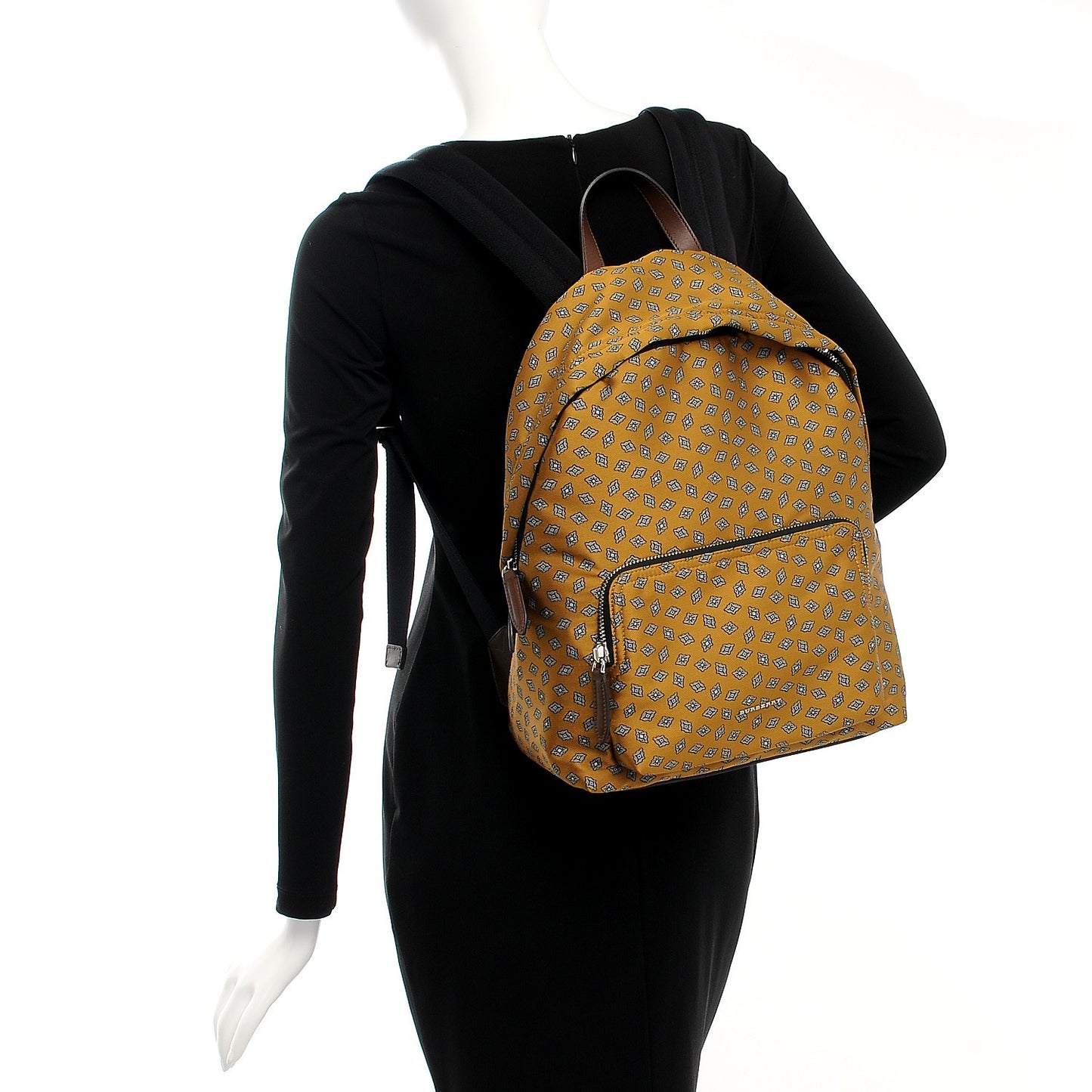 Nylon Tie Print Abbeydale Simple Backpack Citrus Yellow