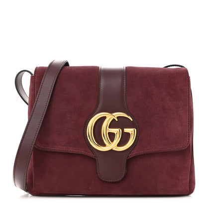 Gucci Suede Medium Arli Flap Shoulder Bag Vintage Bordeaux 1 of 11
