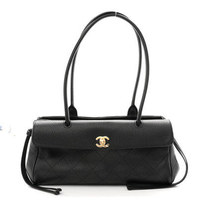 Chanel Grained Calfskin Stitched Urban Essentials Small Shopping Bag Black 1 of 10
