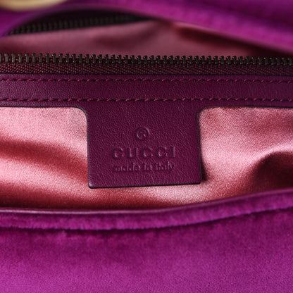 Gucci Velvet Matelasse Medium GG Marmont Shoulder Bag Fuchsia Violet Cyclamen 6 of 12