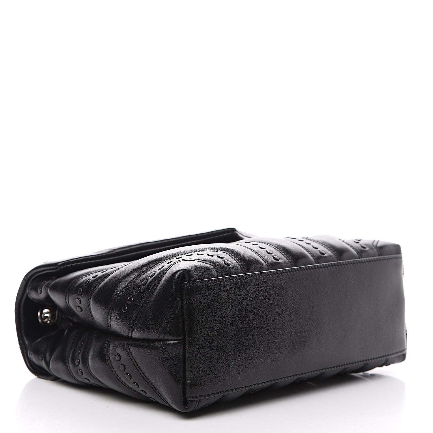 Saint Laurent Calfskin Y Quilted Studded Monogram Small Loulou Chain Satchel Black 3 of 11