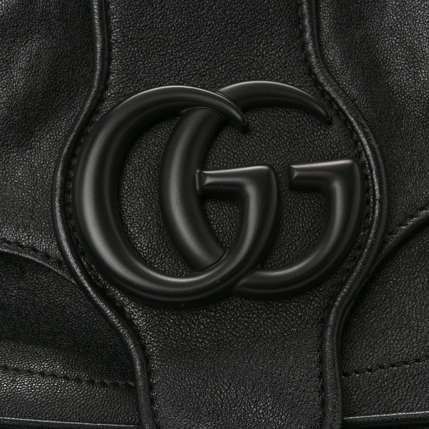 Goatskin Small GG Monochrome Aphrodite Shoulder Bag Black