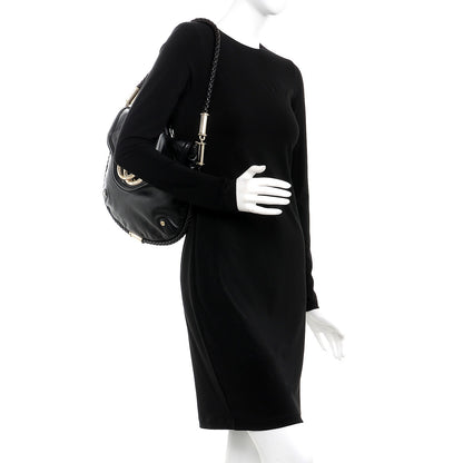 Gucci Calfskin Medium Britt Tassel Shoulder Bag Black 2 of 9