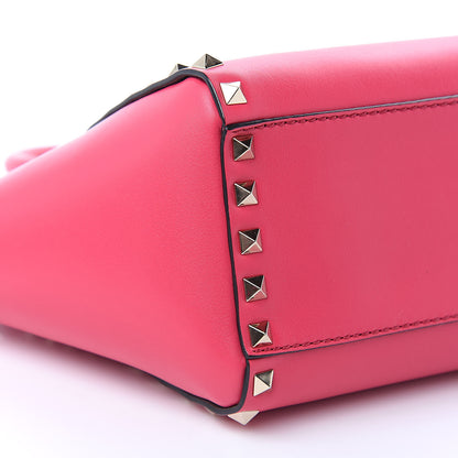 Valentino Garavani Vitello Mini Rockstud Double Handle Tote Deep Fuxia 7 of 11