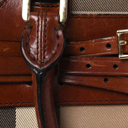 Burberry House Check Bridle Calfskin Medium Alchester Bowling Bag Dark Tan 14 of 20