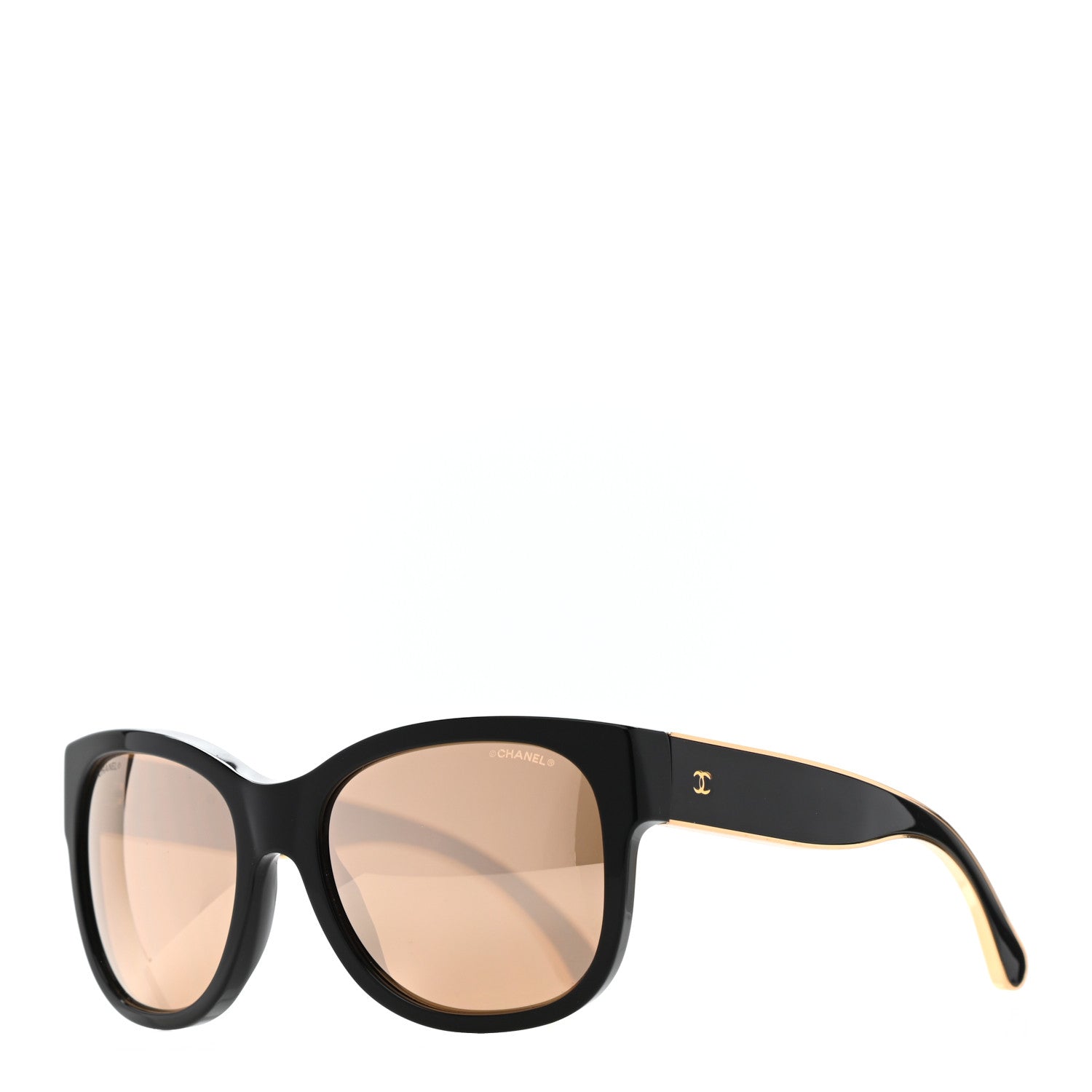 Chanel Acetate Mirrored CC Sunglasses 5270 Black Gold 1 of 6