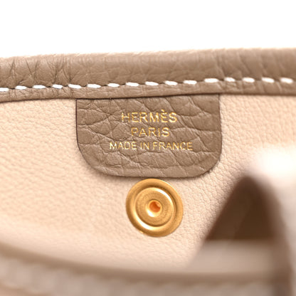Hermes Veau Grizzly Taurillon Clemence Evelyne TPM Gris Caillou Etoupe 6 of 11