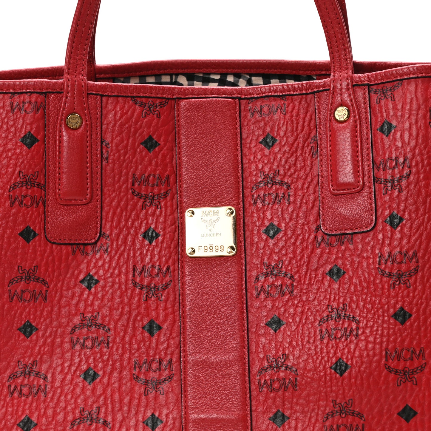 Visetos Medium Liz Reversible Shopper Tote Ruby Red