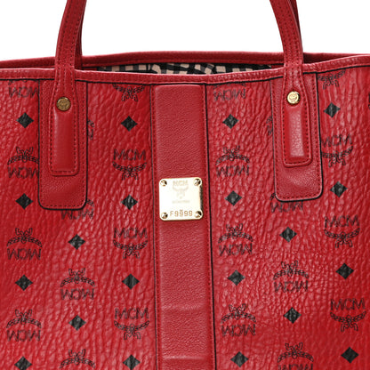 MCM Visetos Medium Liz Reversible Shopper Tote Ruby Red 8 of 17