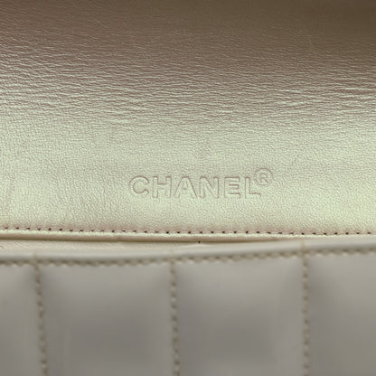 Chanel Patent Quilted East West Chocolate Bar Flap White 6 of 13
