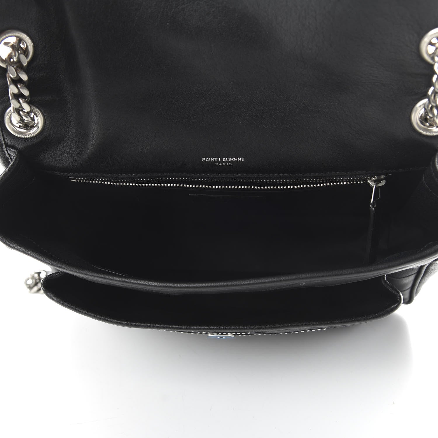 Saint Laurent Calfskin Matelasse Monogram Microstud Medium Niki Chain Satchel Black 5 of 10