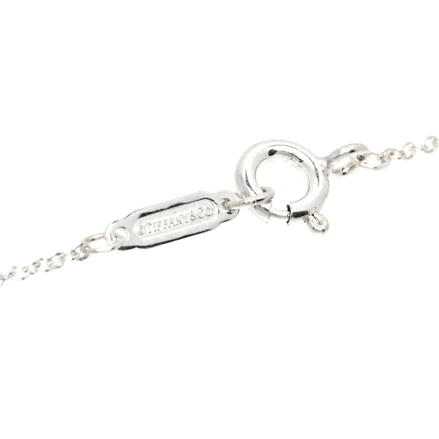 Tiffany Sterling Silver Mini Oval Key Pendant Necklace 4 of 5