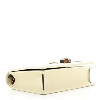 Gucci Polished Raffia Textured Dollar Calfskin Houndstooth Mini Diana Chain Bag Natural Light Blue Mystic White 4 of 11