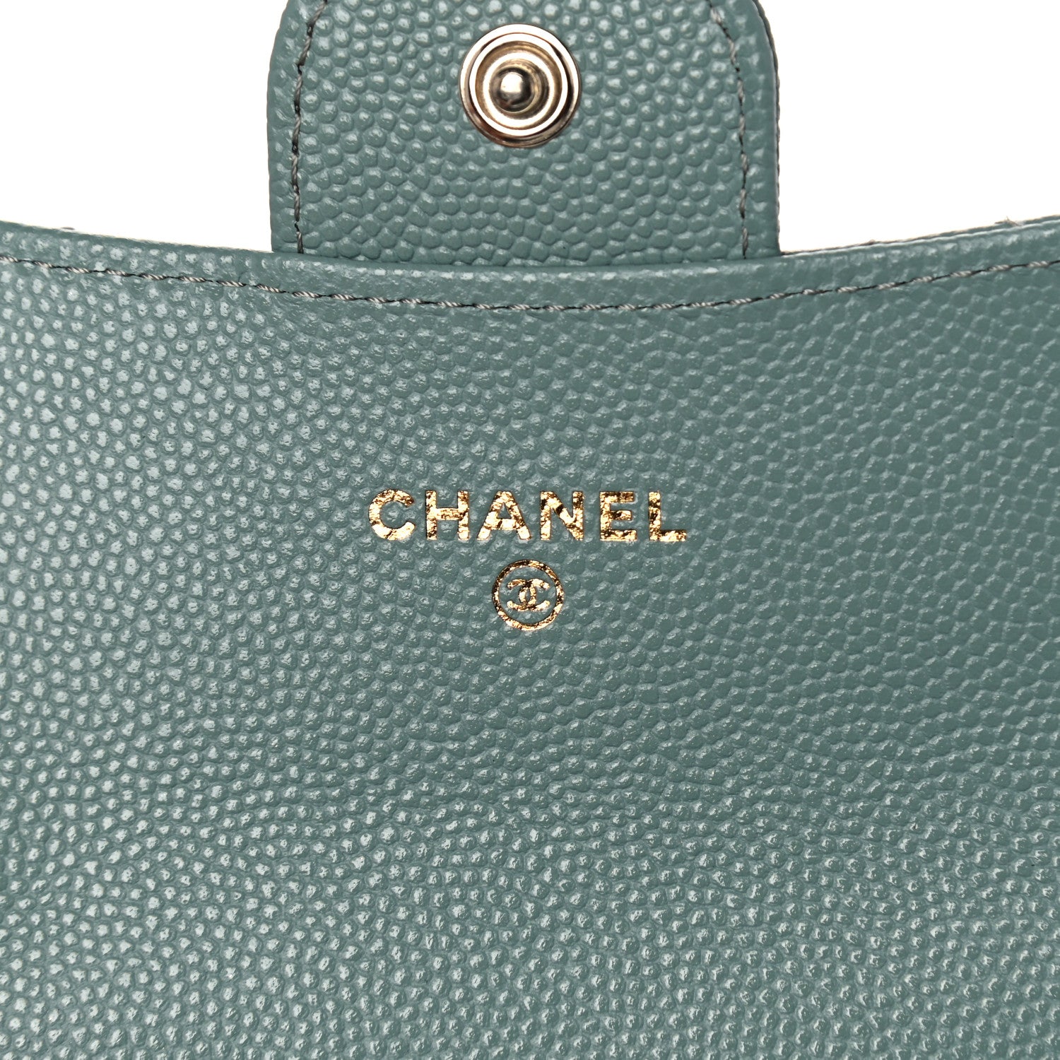 Chanel Caviar Quilted Flap Card Holder Wallet Dark Green 6 of 9