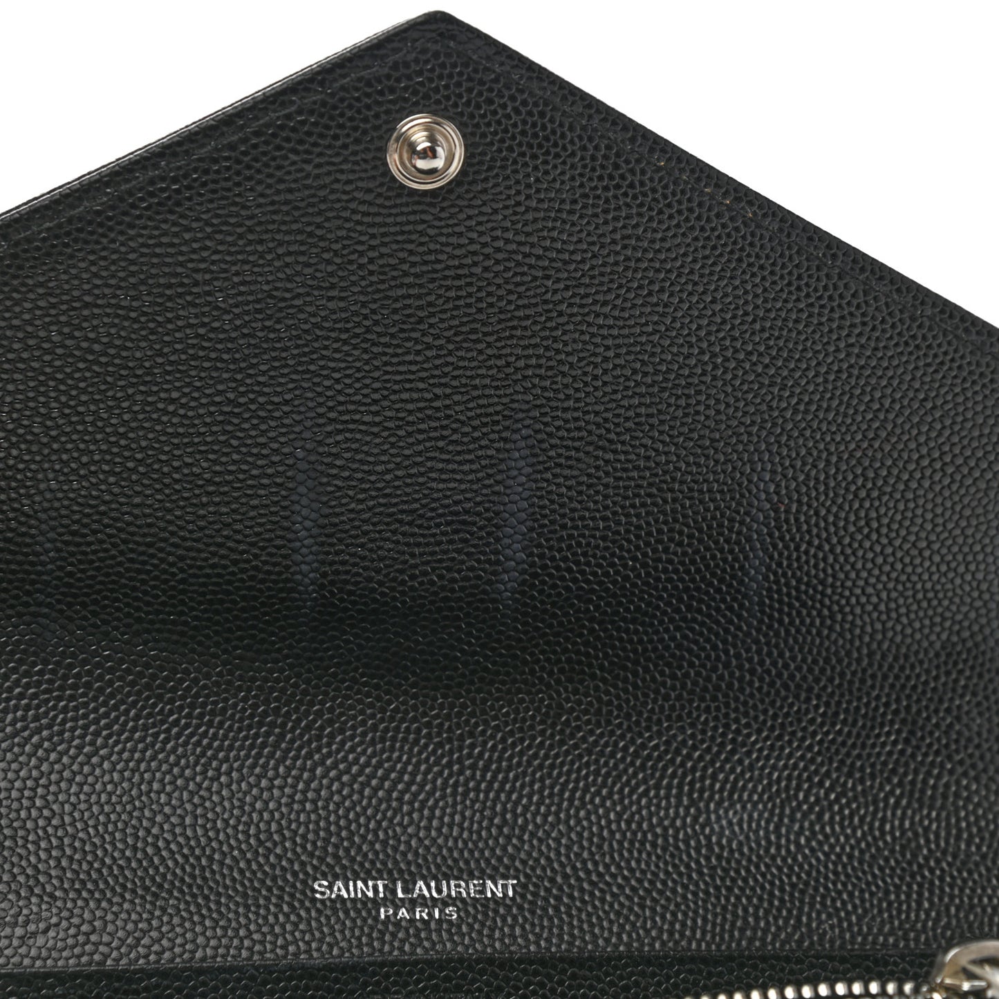 Grain De Poudre Matelasse Chevron Monogram Flap Wallet Black