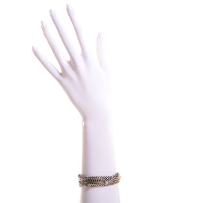 David Yurman Sterling Silver 18k Yellow Gold Pave Diamond Bead 6 Strand Bracelet 2 of 4