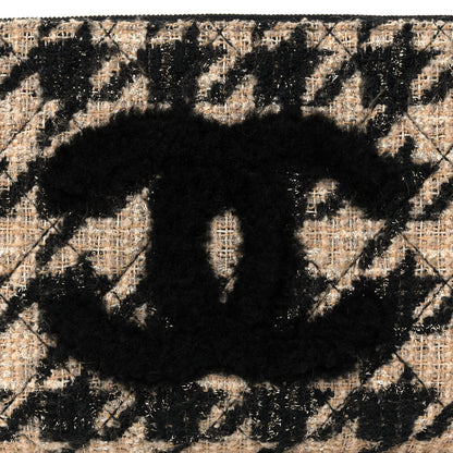 Chanel Tweed Shearling Quilted Chanel Cosmetic Pouch Beige Black 8 of 13