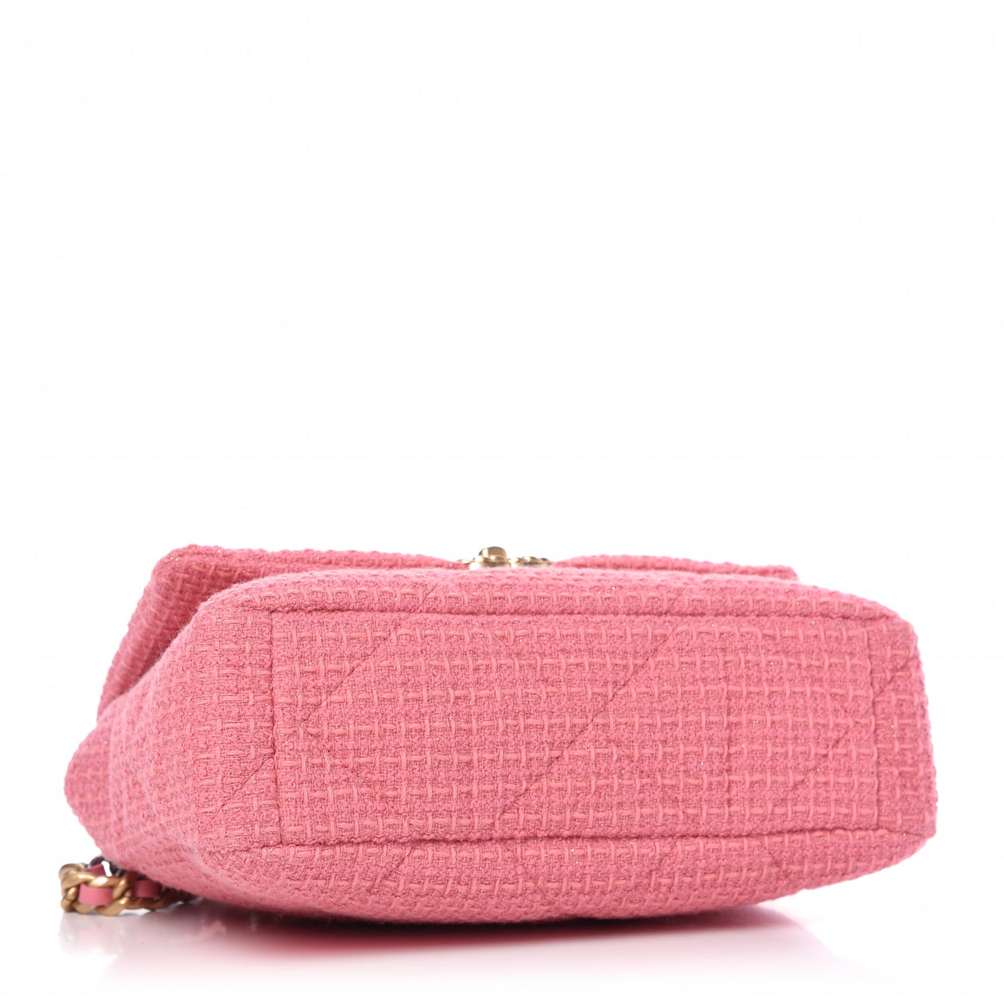 Metallic Tweed Quilted Large Chanel 19 Flap Pink